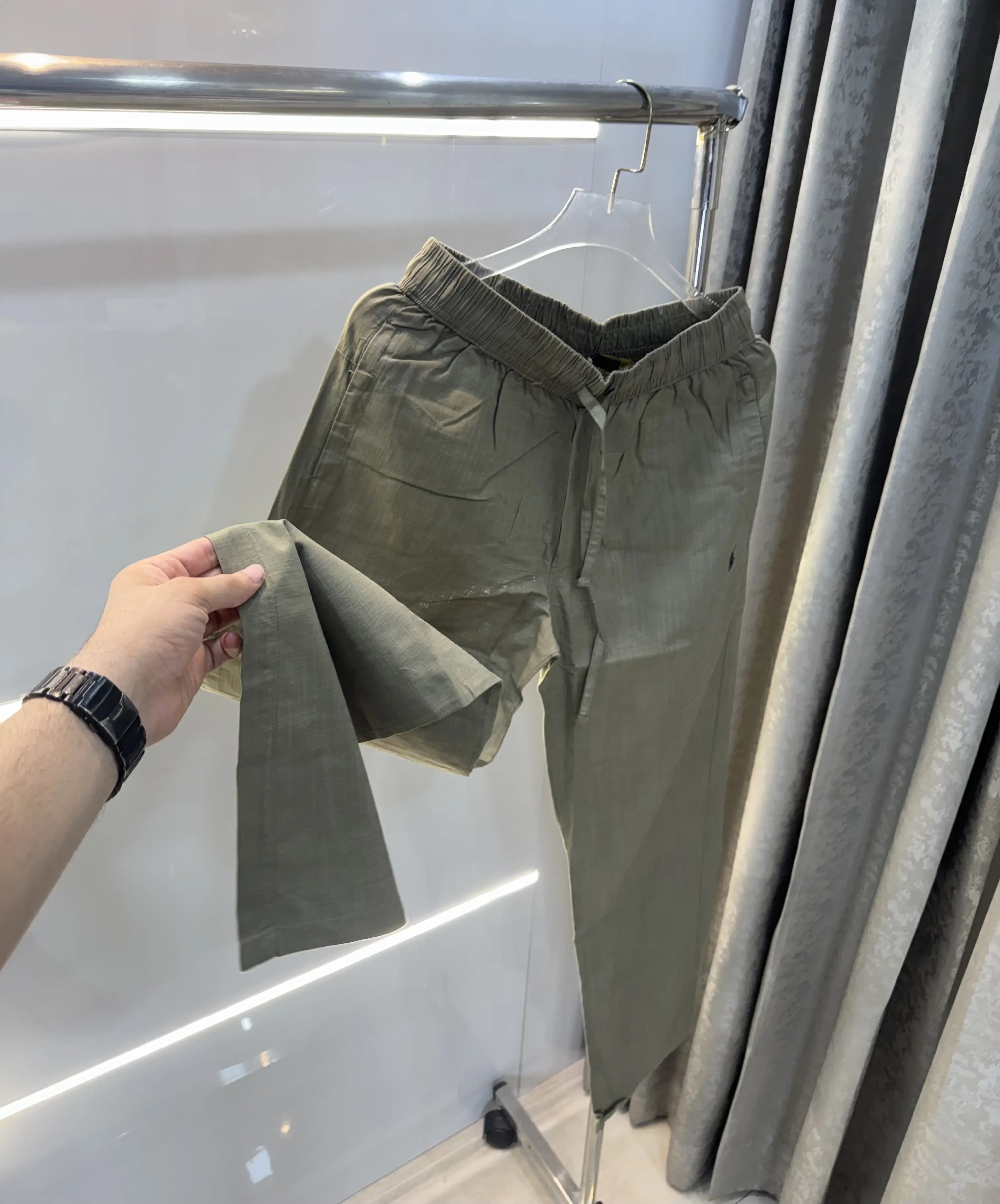 Ralph Lauren Olive Premium Linen Trouser Main image