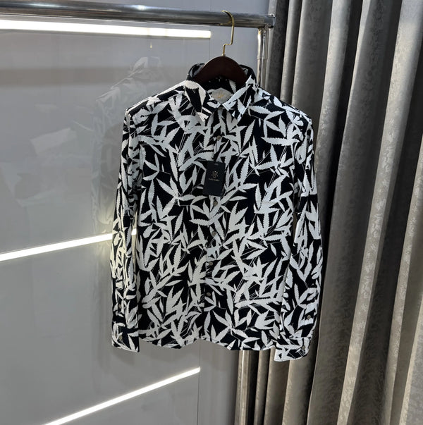 Rare Rabbit White Black Design Imported Shirt
