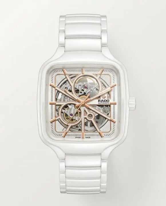 Rad_o True Square Automatic Ceramic- White-Copper Main image