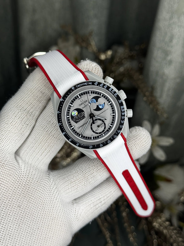 Omega x Swatch Red White Moonswatch Premium Watch