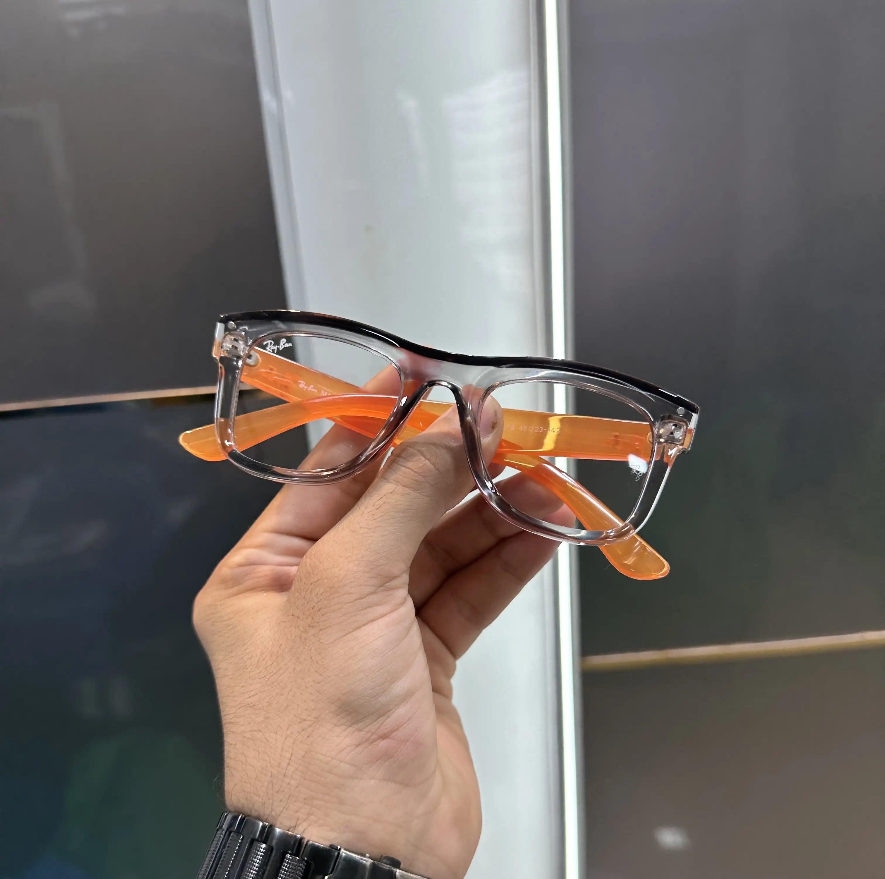 RayBan Orange Grey Premium Glasses 502 Secondary image