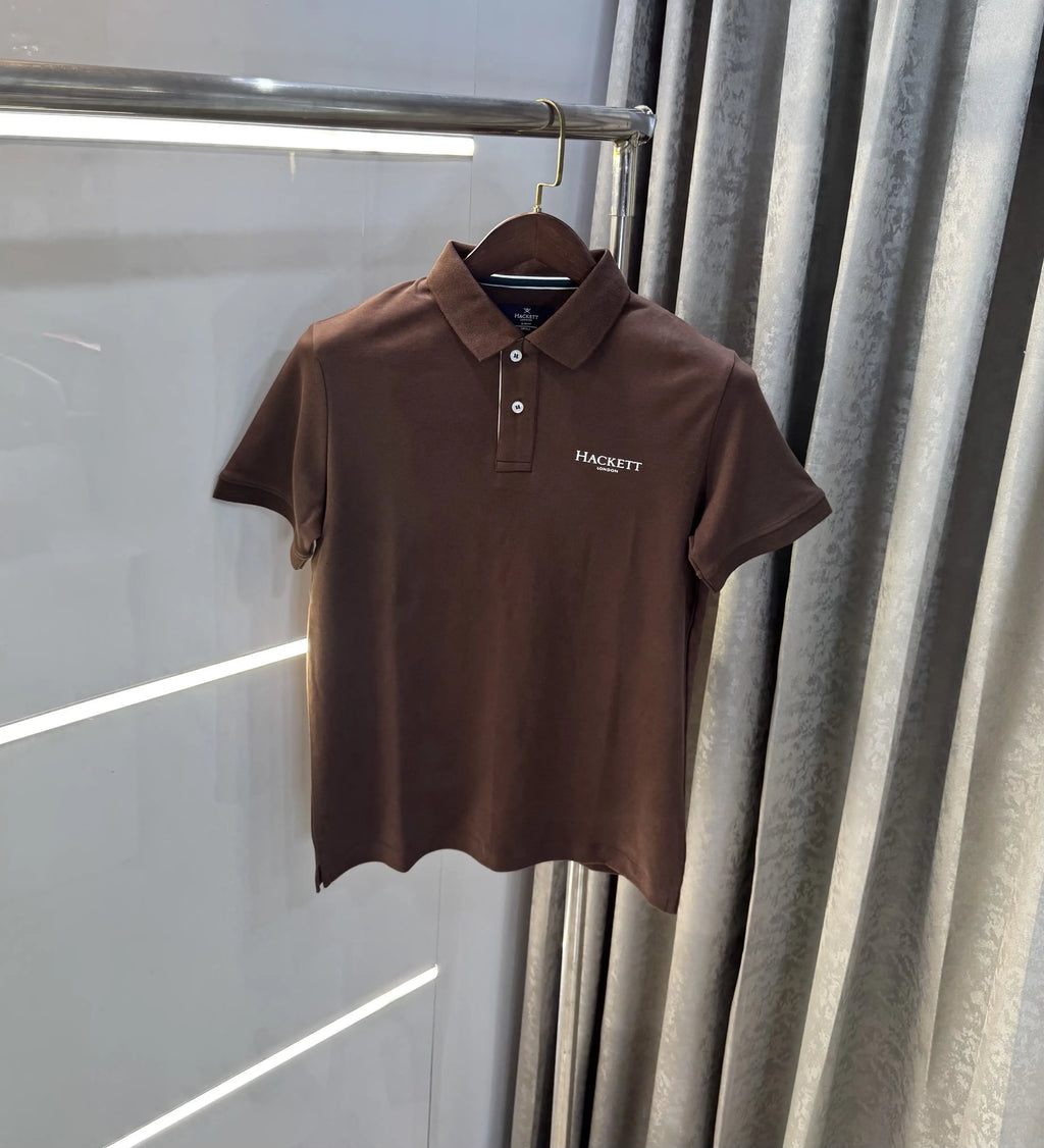 Hacke t Brown Logo Work Premium Polo T-Shirt
