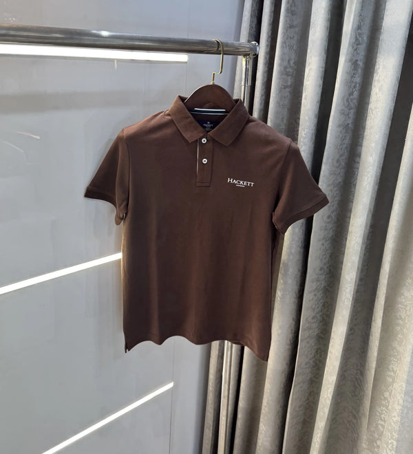 Hacke t Brown Logo Work Premium Polo T-Shirt
