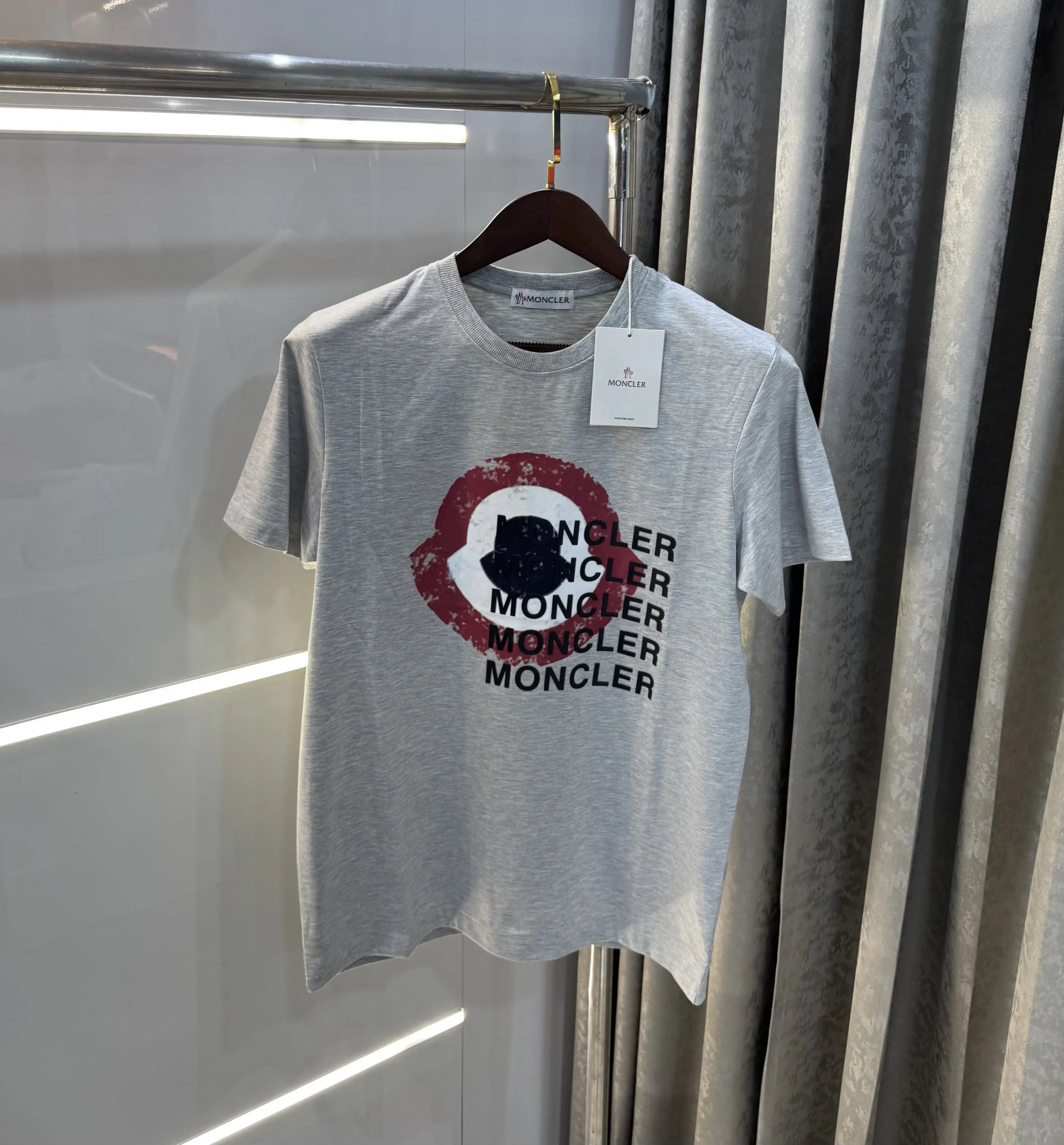 Moncler Grey Logo Work Imported T-Shirt Secondary image