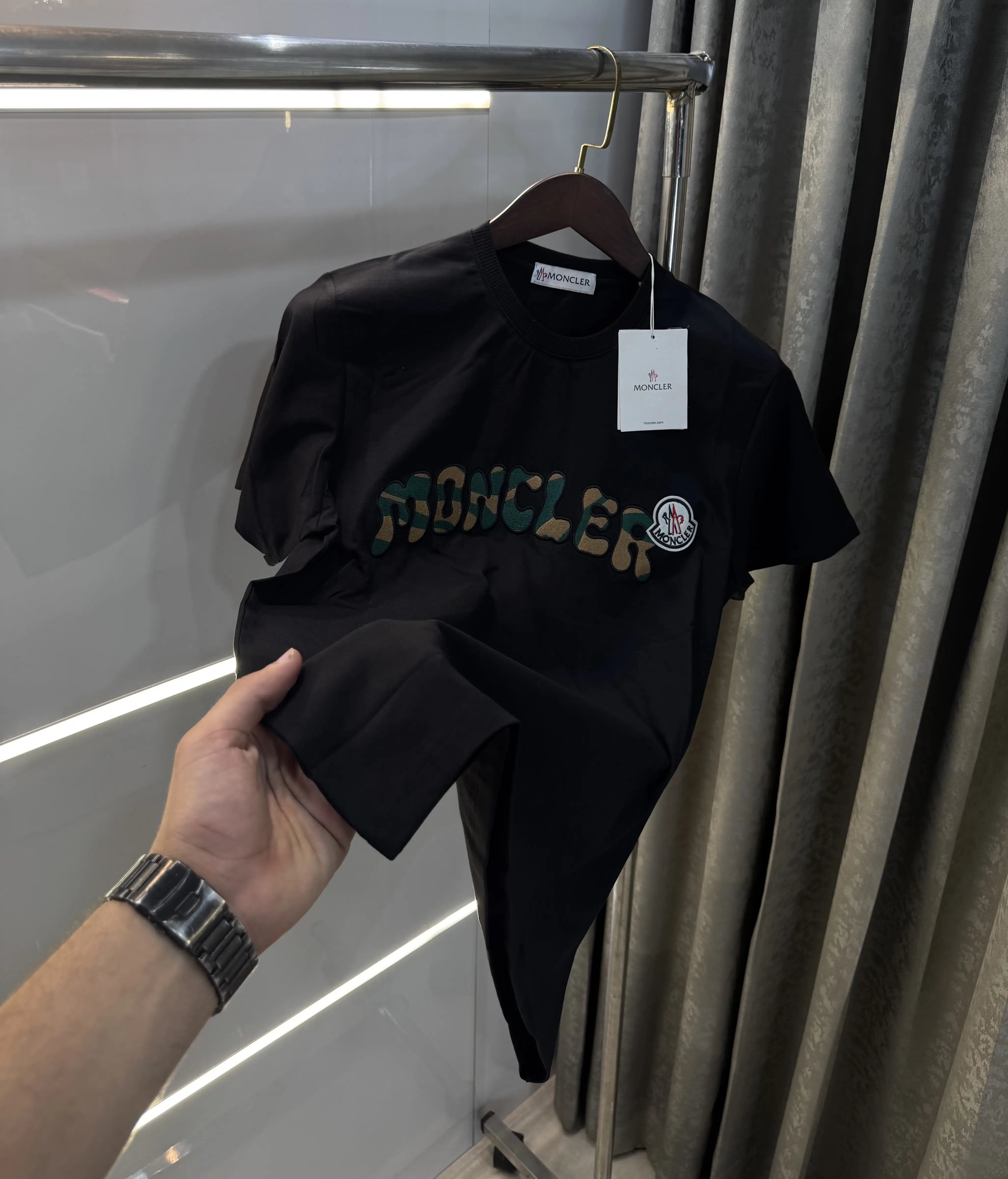 Moncler Black Logo Work Imported T-Shirt Main image