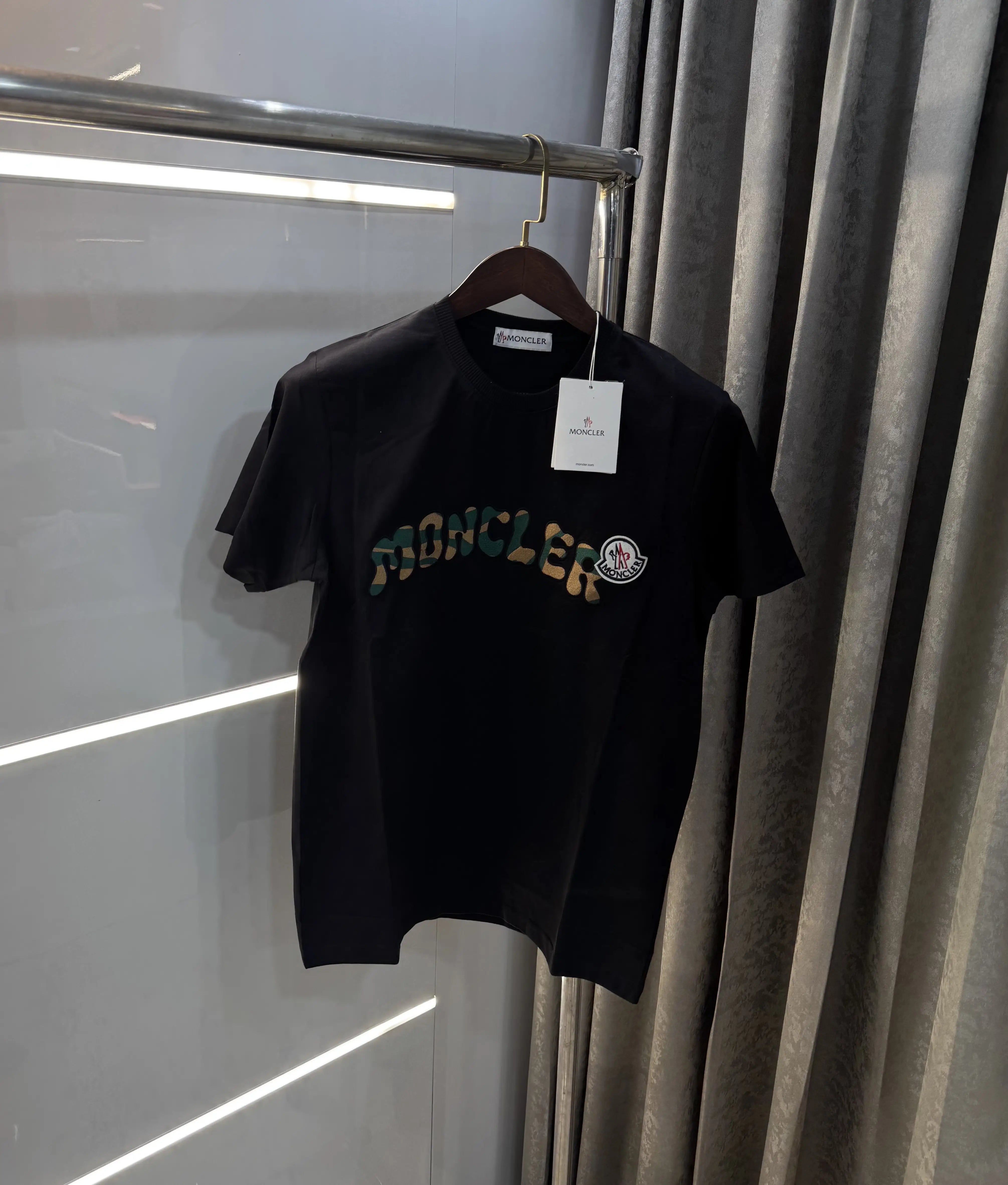 Moncler Black Logo Work Imported T-Shirt Secondary image