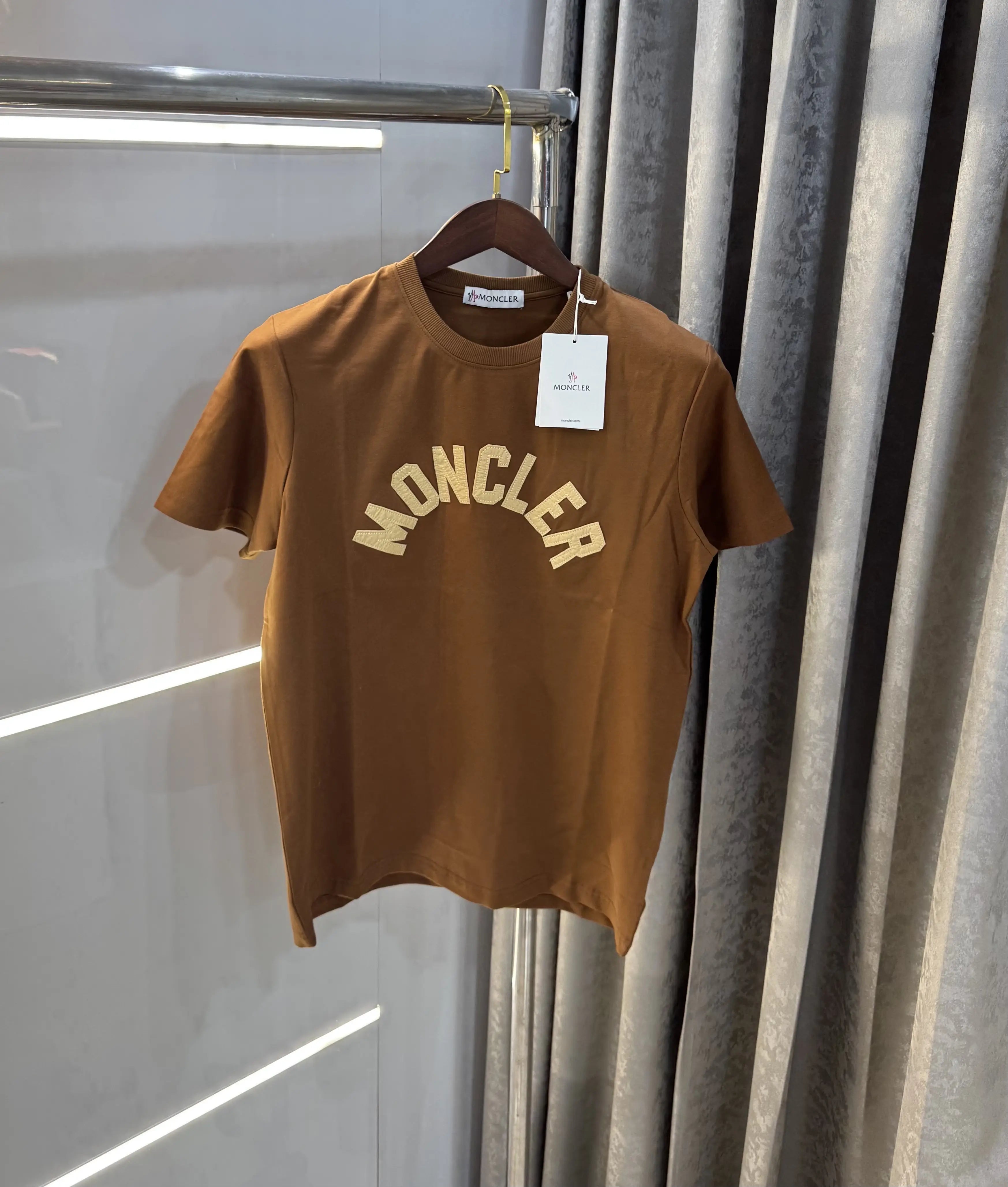 Moncler Brown Logo Work Imported T-Shirt Secondary image