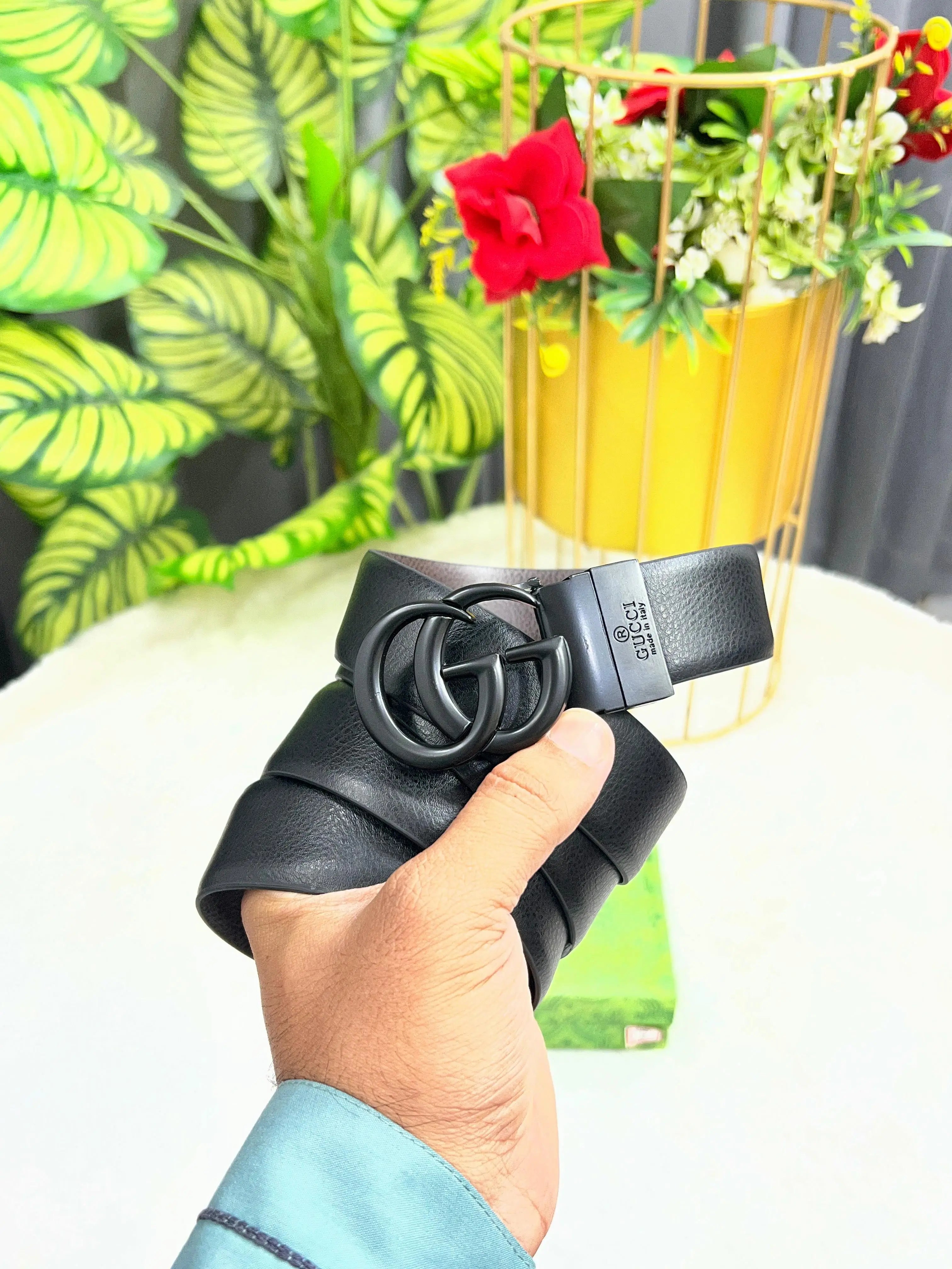 9UcCI PREMIUM QUALITY IMPORTED REVERSIBLE BELT WITH OG BOX.. GG-616