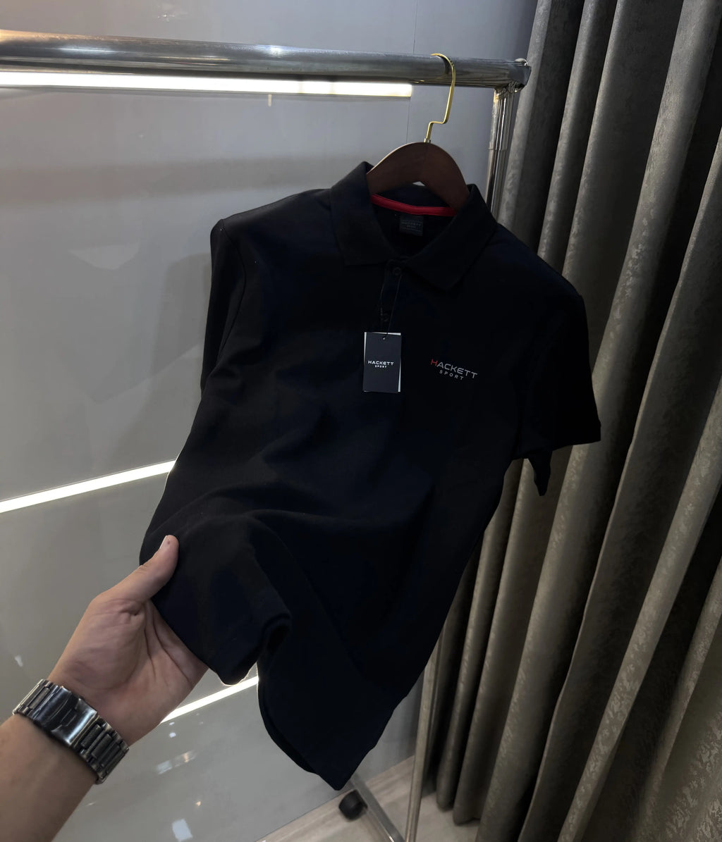Hacket Black Logo Work Premium Polo T-Shirt