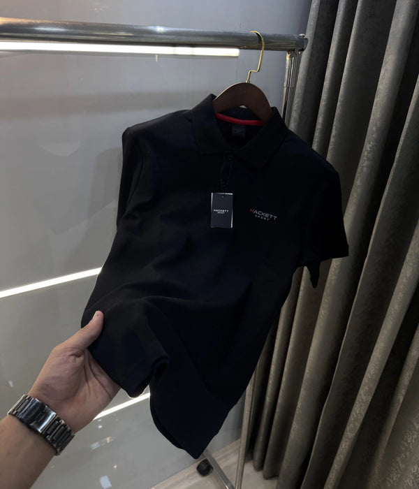 Hacket Black Logo Work Premium Polo T-Shirt