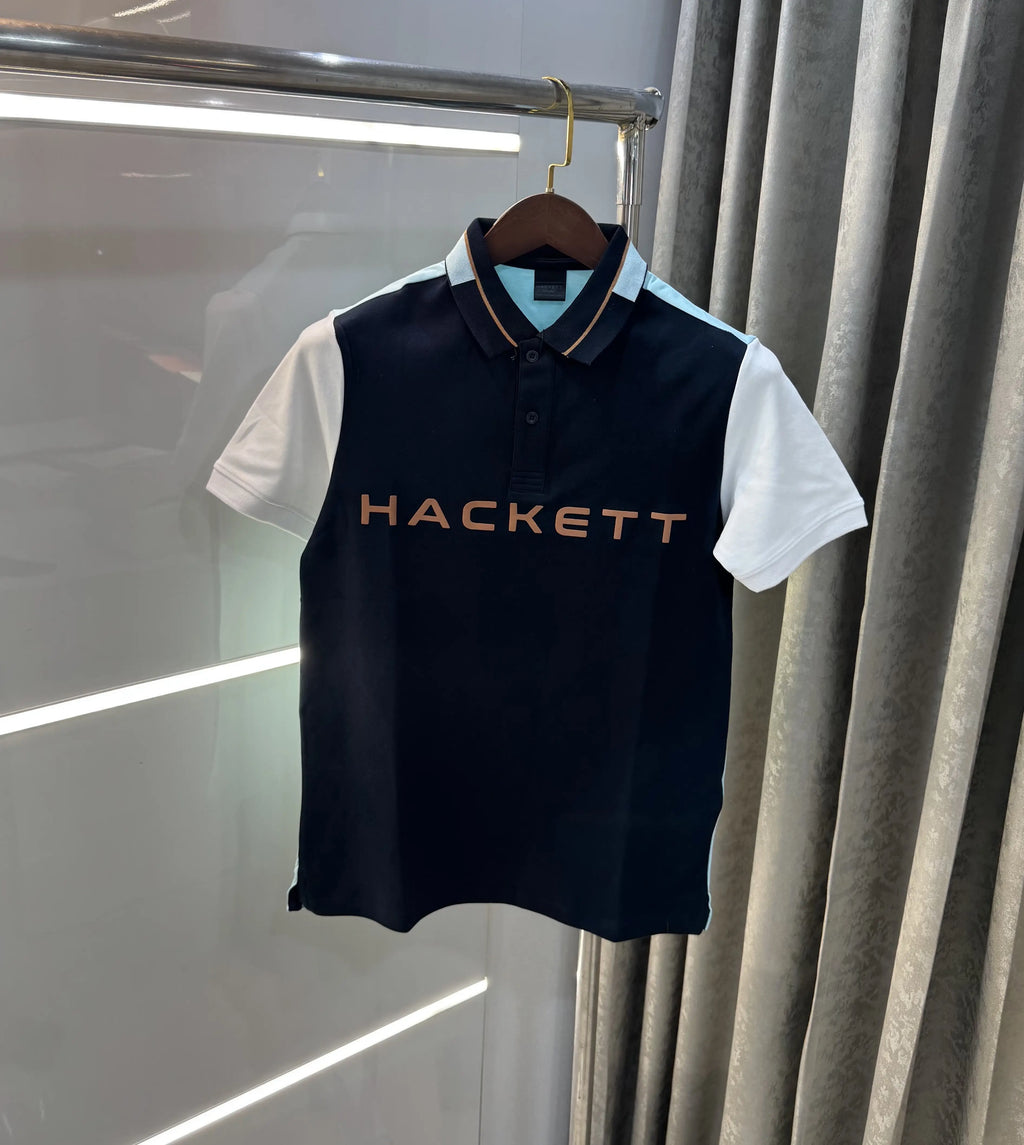 Hacket Navy Logo Work Premium Polo T-Shirt