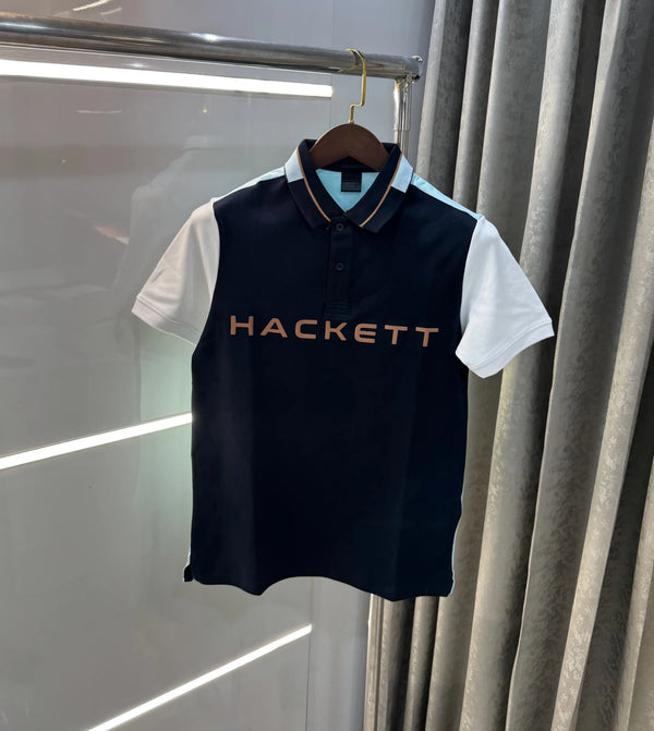 Hacket Navy Logo Work Premium Polo T-Shirt