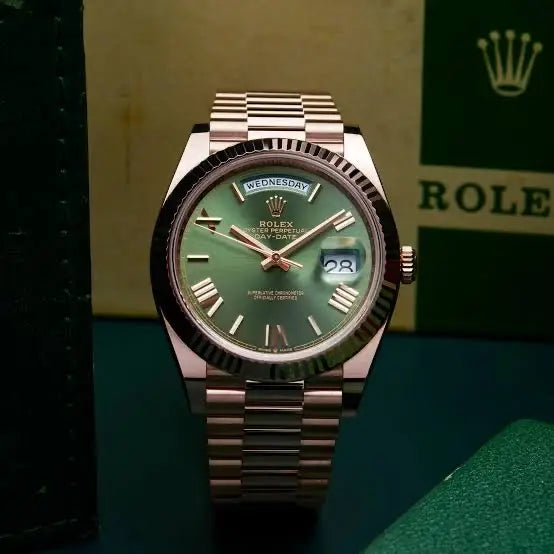 Rolex Day-Date Rosegold Green