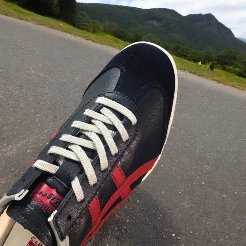 Onitsuk_a Tiger Mexico 66 Deluxe Dark Blue Red Mens 7A Premium Leather (D-1660 P-1)