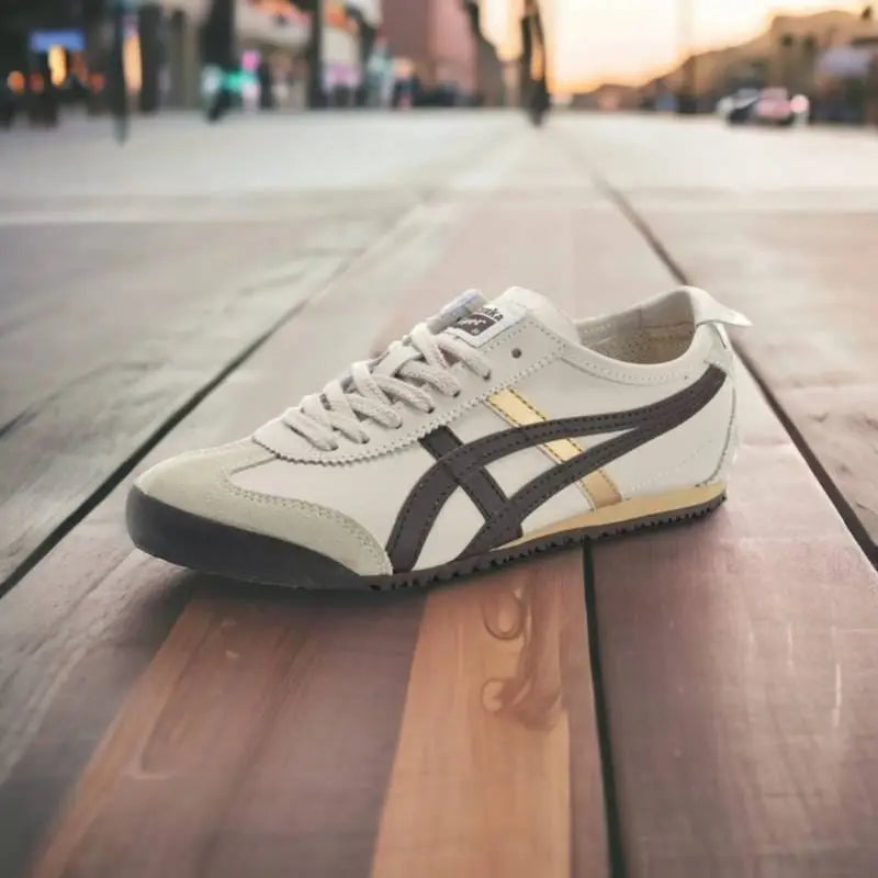 Onitsuk_a Tiger Mexico 66 Beige Brown Gold  Mens 7A Premium Sneakers D-1782