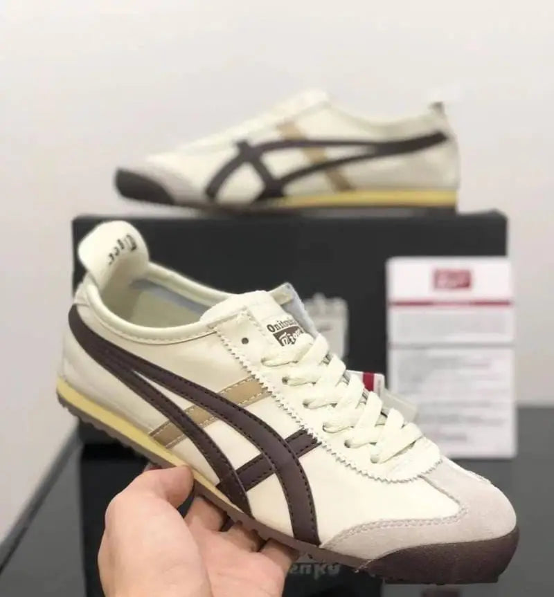 Onitsuk_a Tiger Mexico 66 Beige Brown Gold  Mens 7A Premium Sneakers D-1782