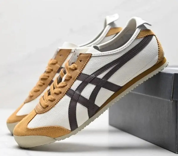 Onitsuk_a Tiger Sneakers Mexico 66 Cream Licorice Brown 7A Premium Sneakers For Mens D-1785