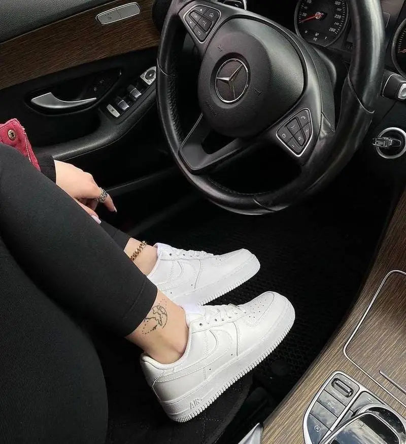 Nik_e Air Force 1 Low Triple White Girls Premium Leather  Full Accessories D-321
