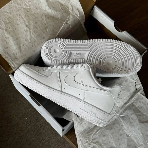 Nik_e Air Force 1 Low Triple White  Premium Leather  Full Accessories D-1830