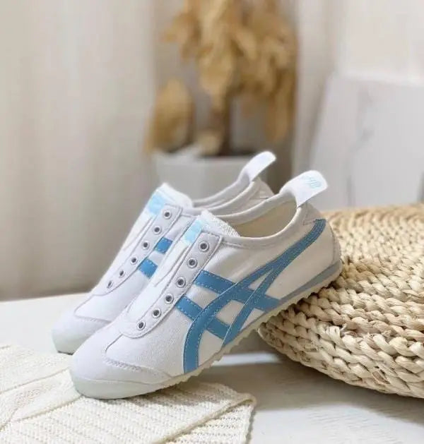 Onitsuk_a Tiger Mexico 66 Slip-On Light Blue White  Girls 7A Premium (D-1747)