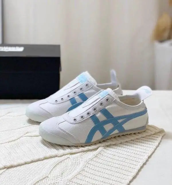 Onitsuk_a Tiger Mexico 66 Slip-On Light Blue White  Girls 7A Premium (D-1747)