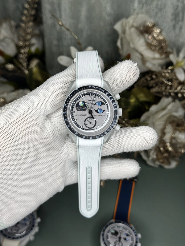 Omega x Swatch Grey White Moonswatch Premium Watch
