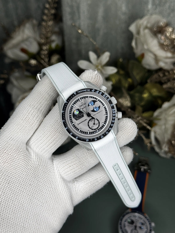 Omega x Swatch Grey White Moonswatch Premium Watch
