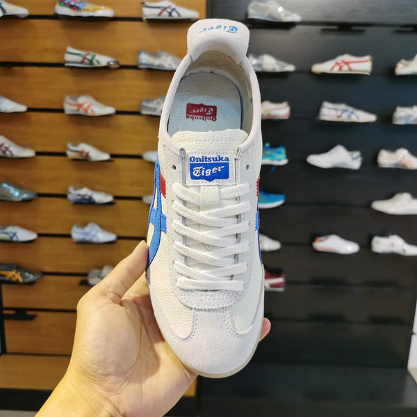 Onitsuka Tiger Mexico 66 White Blue Red Girls 7A Premium First Copy D-1838