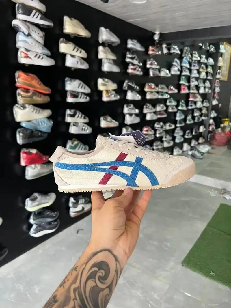 Onitsuka Tiger Mexico 66 White Blue Red Girls 7A Premium First Copy D-1838
