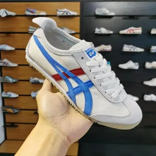 Onitsuka Tiger Mexico 66 White Blue Red Girls 7A Premium First Copy D-1838