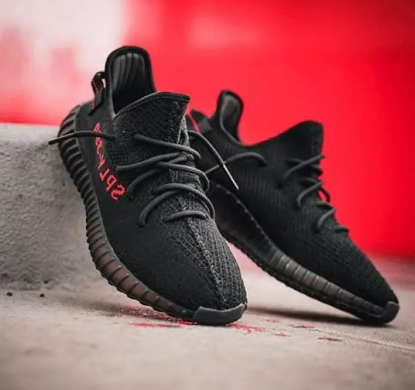 Adida_s Yeezy 350 V2 Core Black Red  Semi UA 7A Quality  Full Accessories (D-1801)