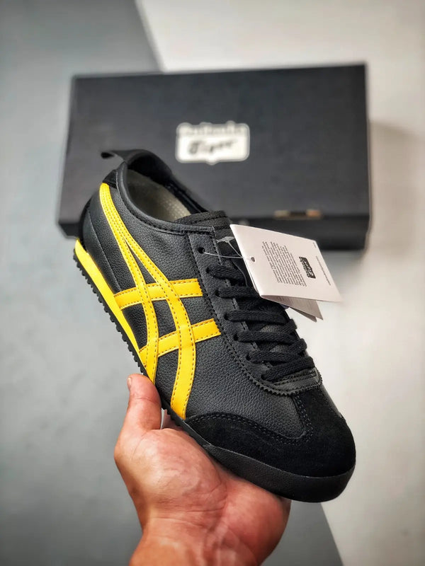 Onitsuka Tiger Mexico 66 Black Yellow Sneakers for Girls D-2016