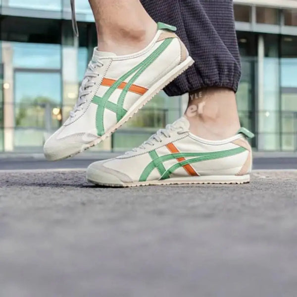 Onitsuka Tiger Mexico 66 Cream Green Orange  Girls 7A Premium First Copy D-1839