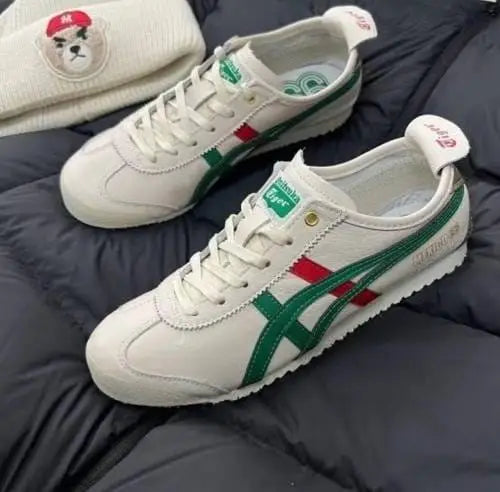Onitsuka Tiger Mexico 66 Cream Green Orange  Girls 7A Premium First Copy D-1839