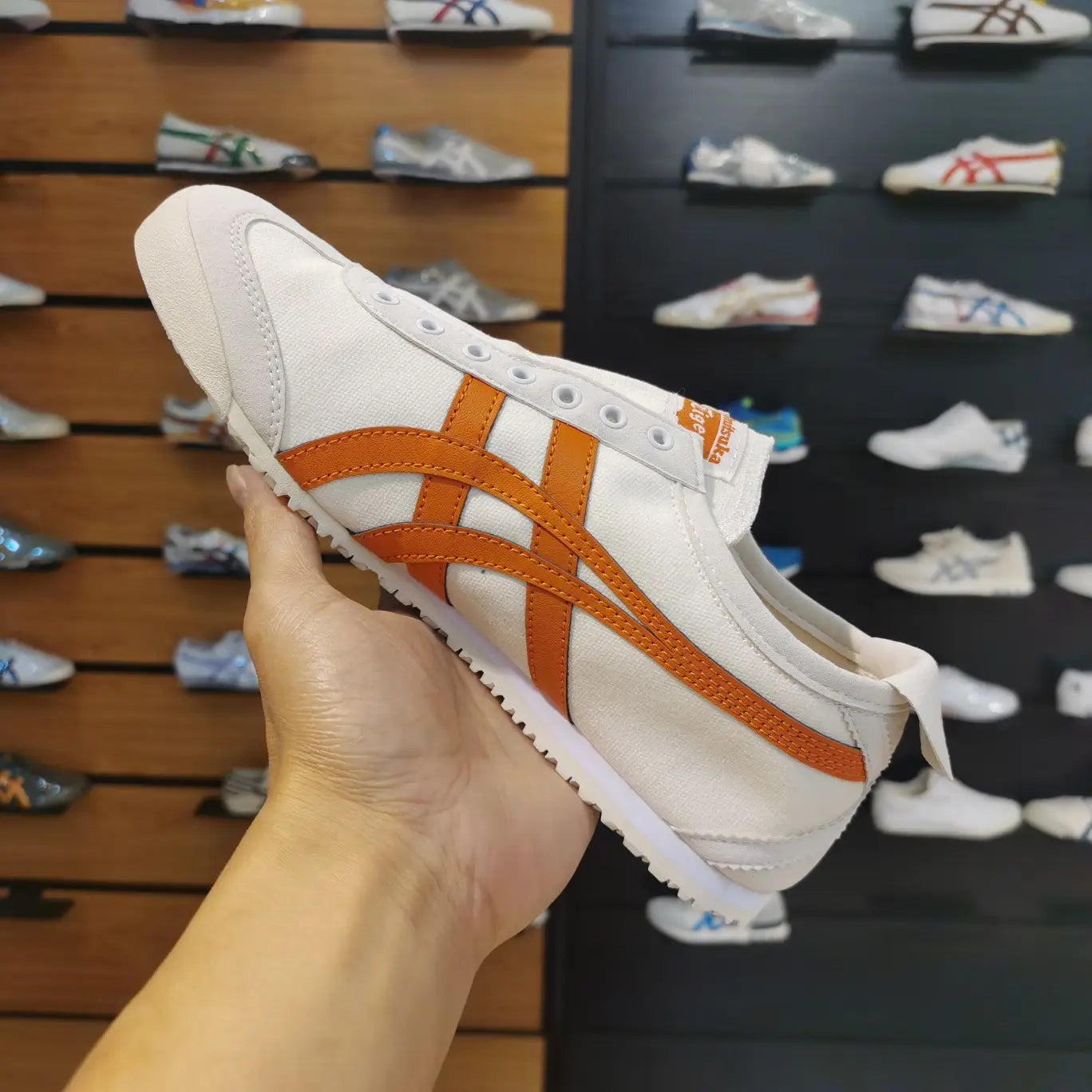 Onitsuk_a Tiger Mexico 66 Slip-On - Orange White Girls First Copy (D-1845)