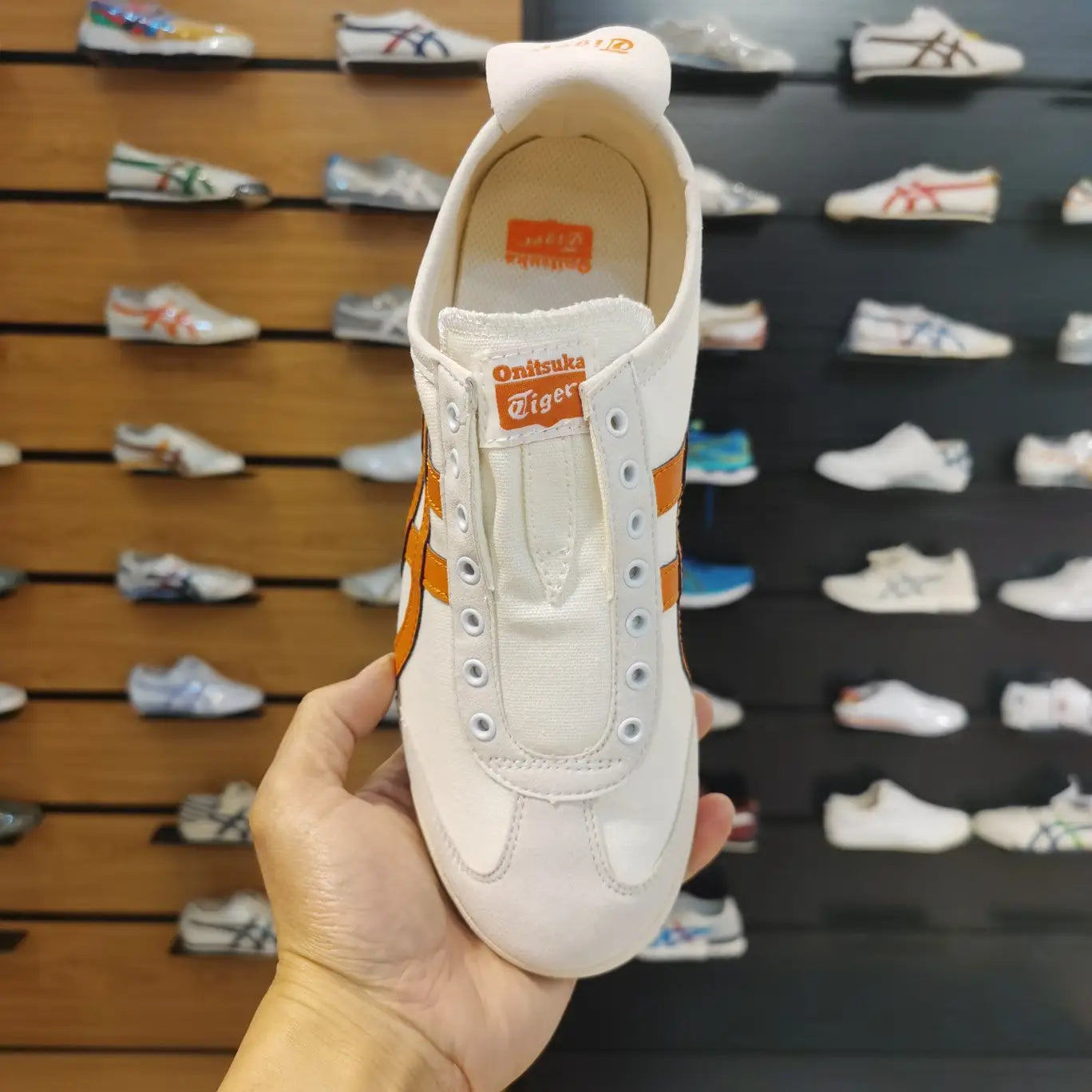 Onitsuk_a Tiger Mexico 66 Slip-On - Orange White Girls First Copy (D-1845)