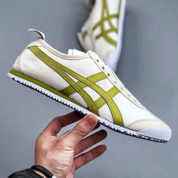Onitsuk_a Tiger Mexico 66 Canvas Slip-On - White Green  Girls First Copy (D-1847)
