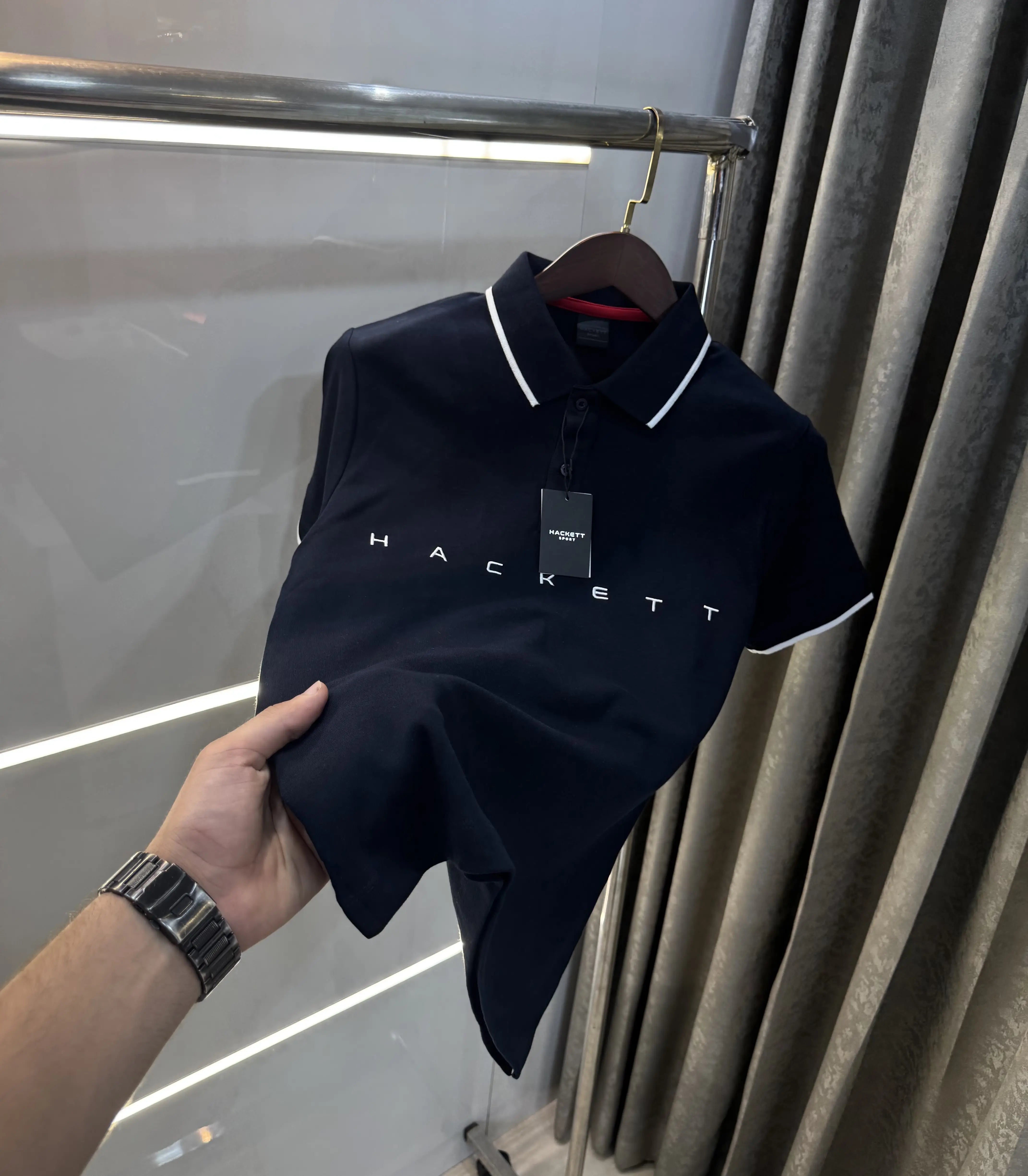 Hacket Navy Blue Logo Work Premium Polo T-Shirt Secondary image
