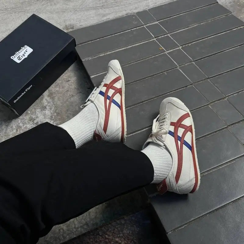 Onitsuk_a Tiger Mexico 66 Birch Rust Red Girls First Copy Sneakers D-1856