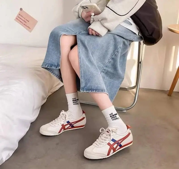 Onitsuk_a Tiger Mexico 66 Birch Rust Red Girls First Copy Sneakers D-1856