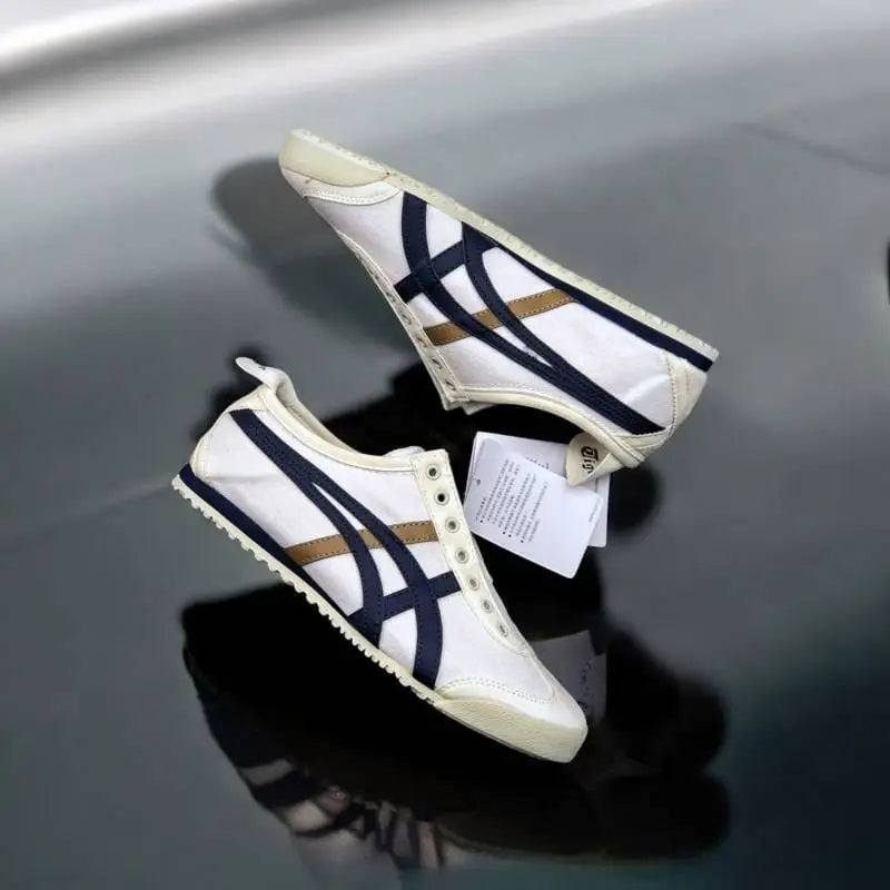 Onitsuk_a Tiger Mexico 66 Slip-On Beige Navy Blue  Girls Premium First Copy D-1860