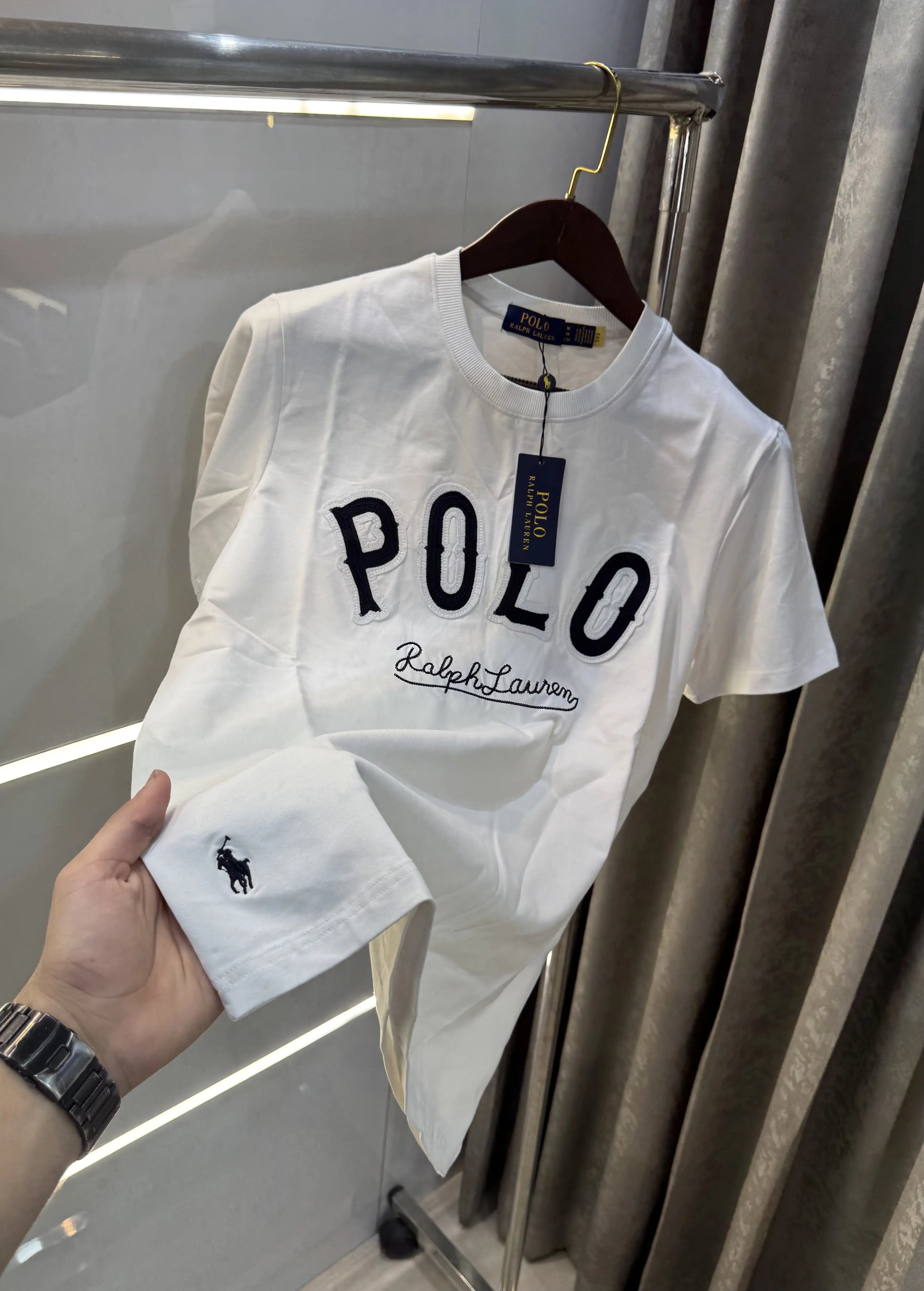 Ralph  Lauren White Logo Work Premium T-Shirt