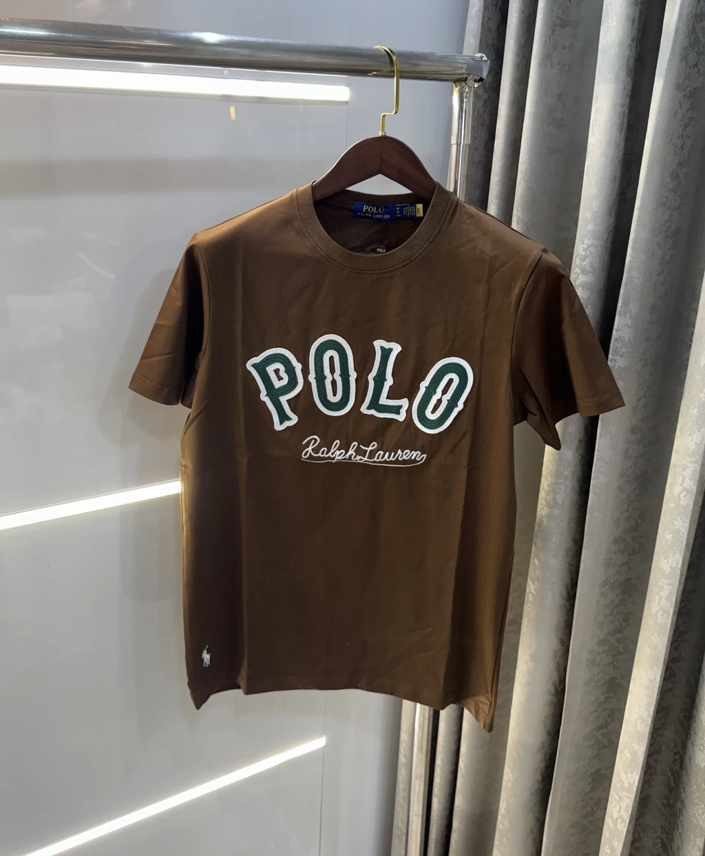 Ralph  Lauren Brown Logo Work Premium T-Shirt