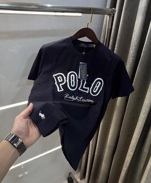 Ralph  Lauren Navy Blue Logo Work Premium T-Shirt