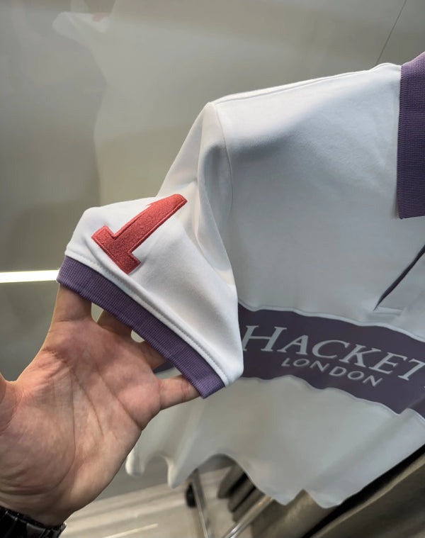 Hacke t White Logo Work Premium Polo T-Shirt