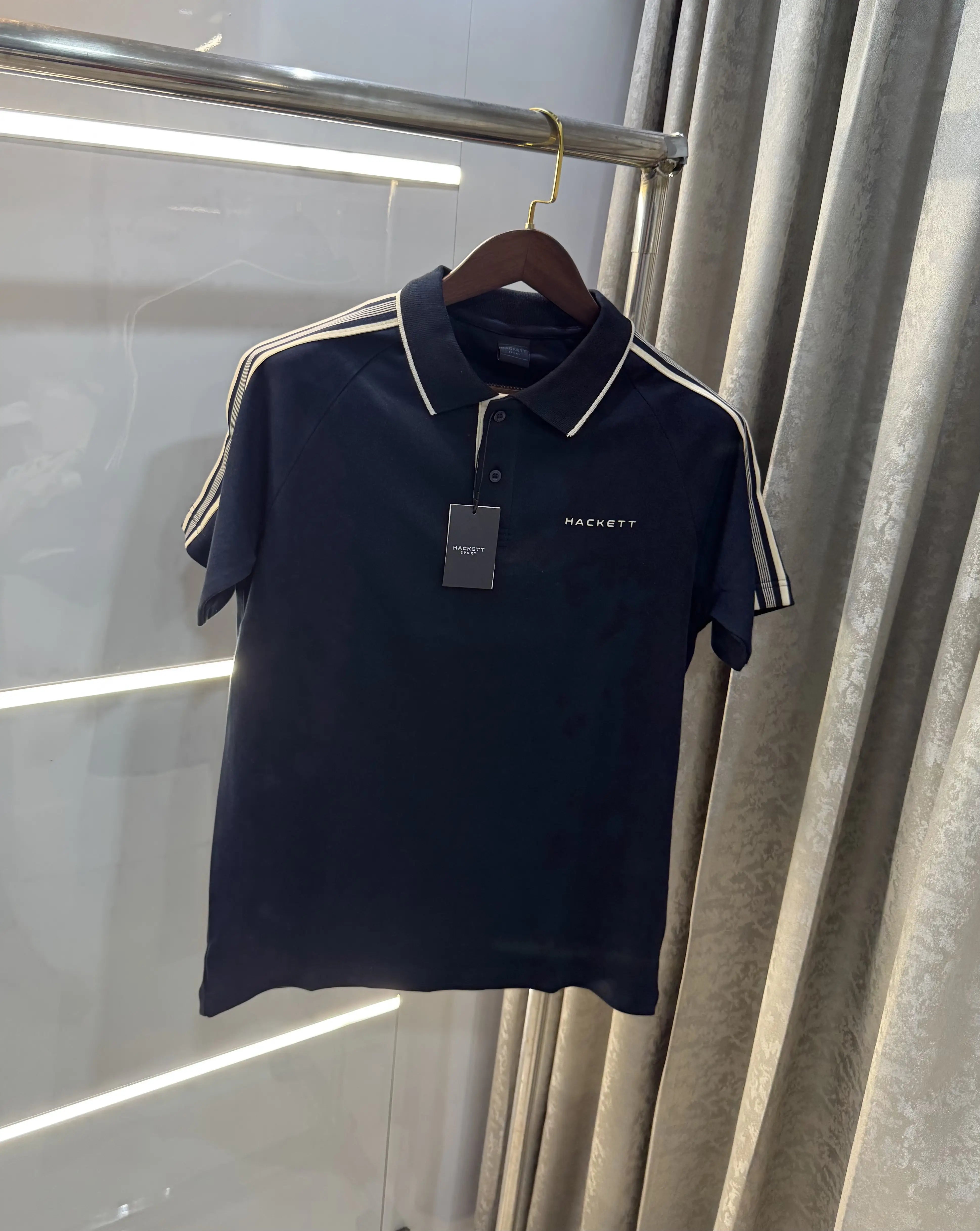 Hacke t Navy Blue Logo Work Premium Polo T-Shirt Secondary image