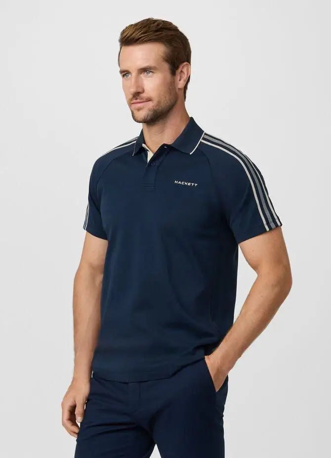 Hacke t Navy Blue Logo Work Premium Polo T-Shirt Main image
