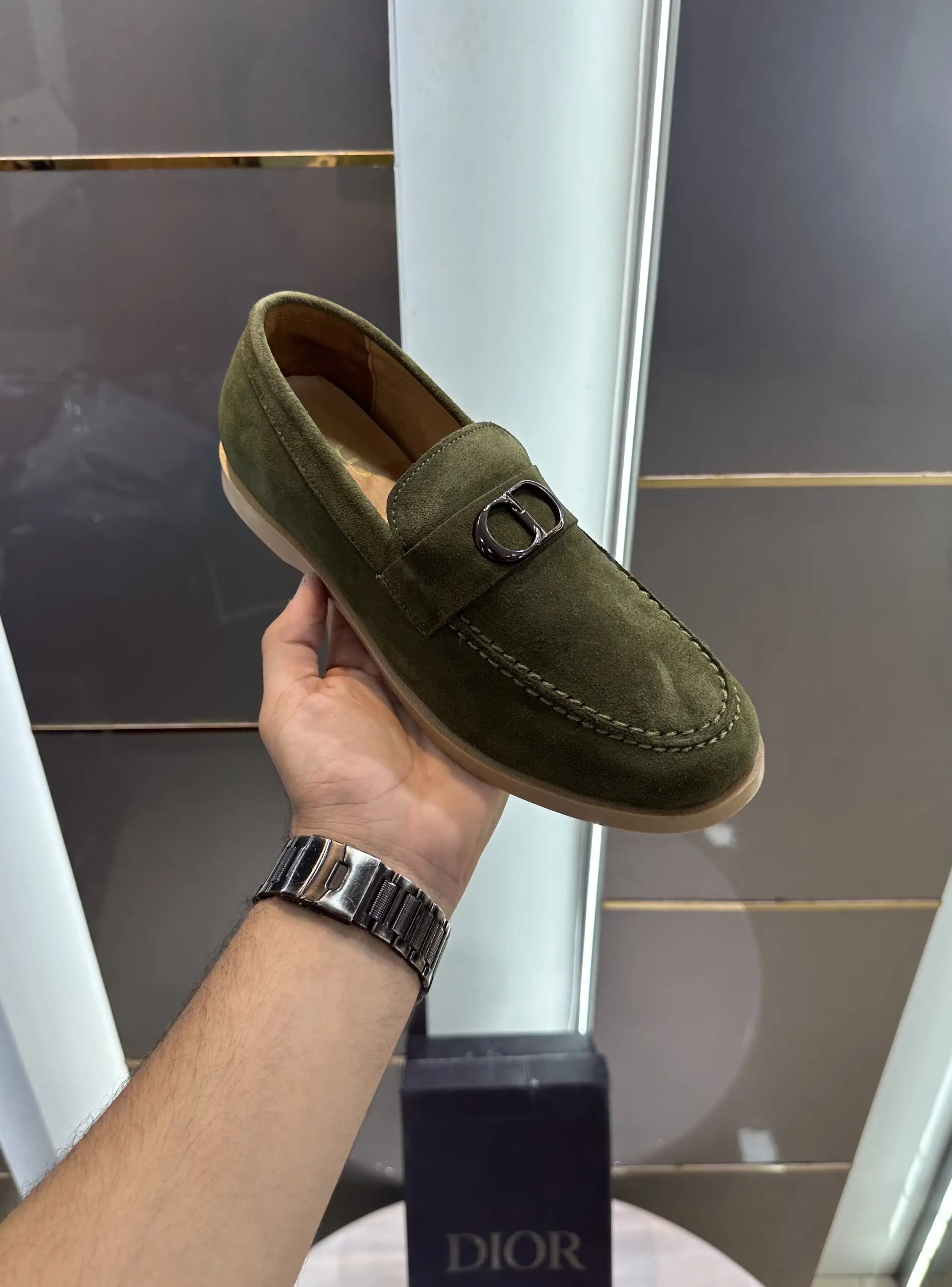 Dior_CD Logo Green Premium Formal Loafer Secondary image