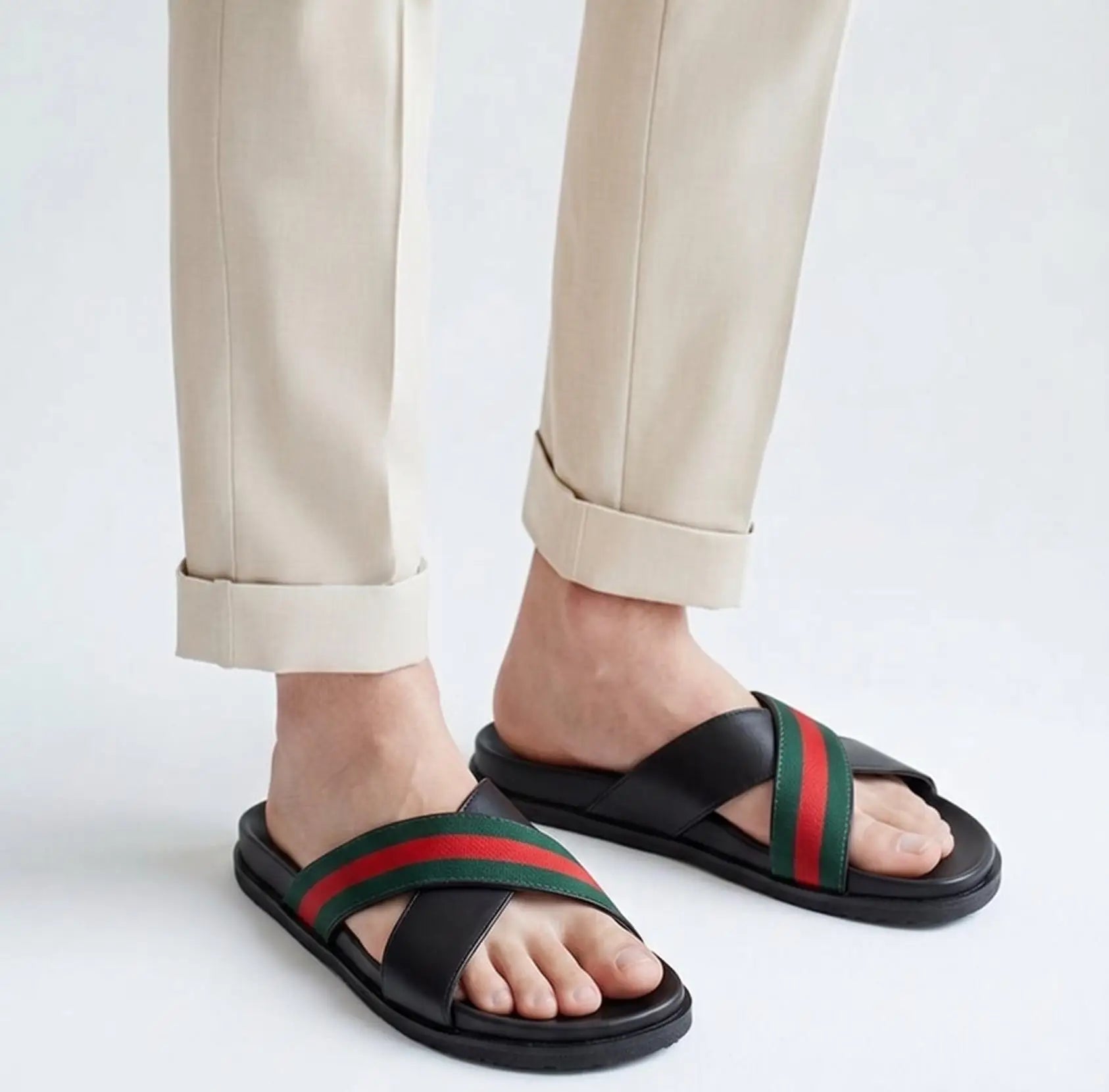 Gucci Premium Black Slide For Men