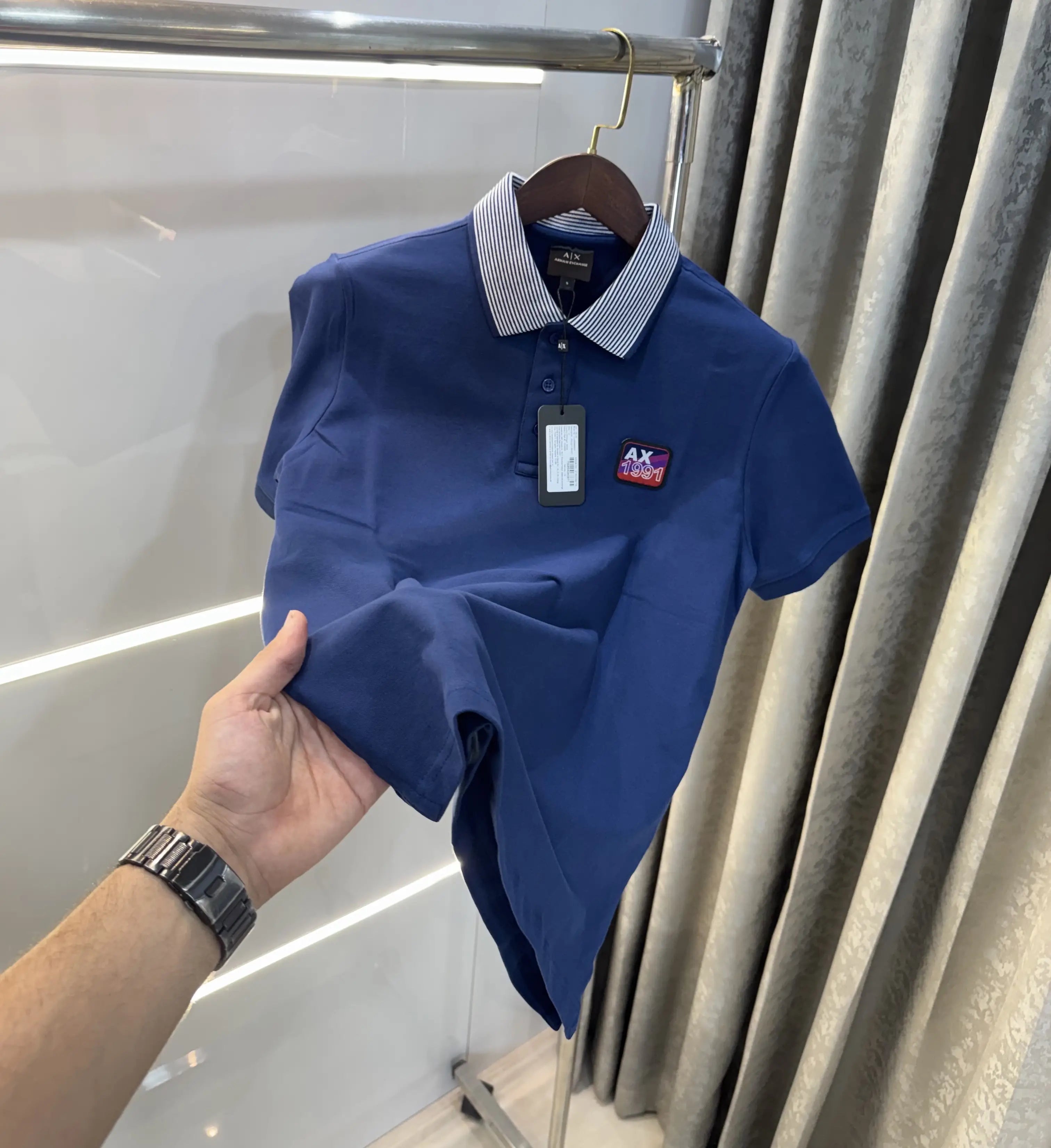 Arman i Exchange Petrol Blue Logo Work Premium Polo T-Shirt Secondary image